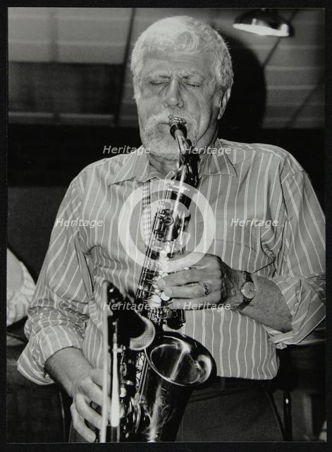 American saxophonist Lanny Morgan playing at The Fairway, Welwyn Garden City, Hertfordshire, 1992. Creator: Denis Williams.