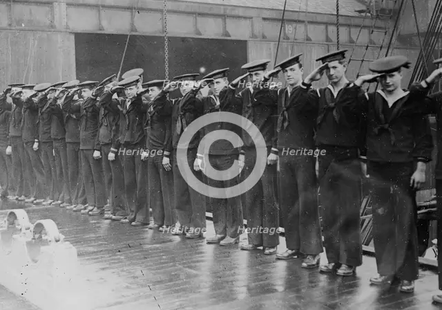 American sailors salute King George, 1917. Creator: Bain News Service.