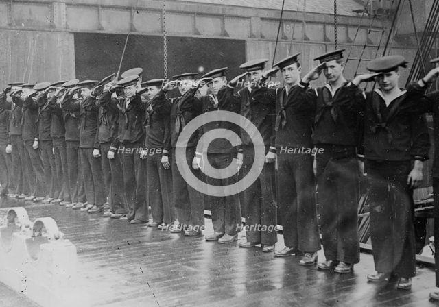 American sailors salute King George, 1917. Creator: Bain News Service.