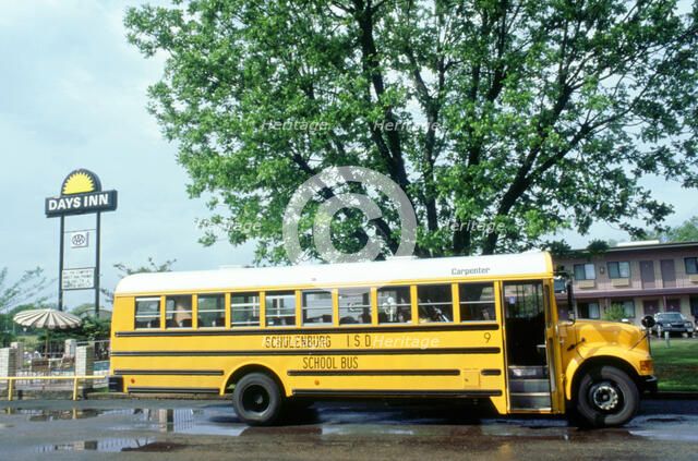 American School Bus,Texas. Artist: Unknown.