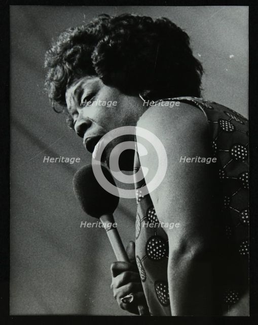 American singer Sarah Vaughan at the Capital Radio Jazz Festival, Knebworth, Hertfordshire, 1981. Creator: Denis Williams.