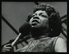 American singer Sarah Vaughan at the Capital Radio Jazz Festival, Knebworth, Hertfordshire, 1981. Creator: Denis Williams