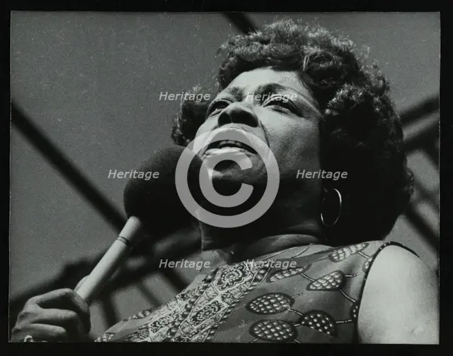American singer Sarah Vaughan at the Capital Radio Jazz Festival, Knebworth, Hertfordshire, 1981. Creator: Denis Williams.