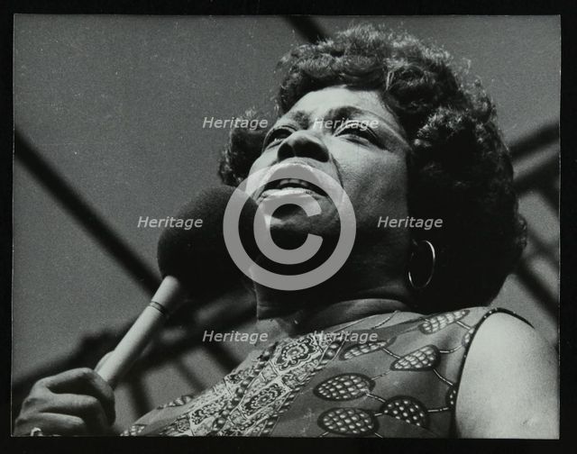 American singer Sarah Vaughan at the Capital Radio Jazz Festival, Knebworth, Hertfordshire, 1981. Creator: Denis Williams.