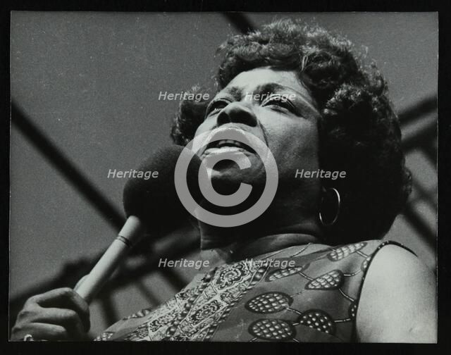 American singer Sarah Vaughan at the Capital Radio Jazz Festival, Knebworth, Hertfordshire, 1981. Artist: Denis Williams