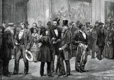 American Sketches: scene in the Rotunda, Washington, 1876. Creator: Felix Elie Regamey