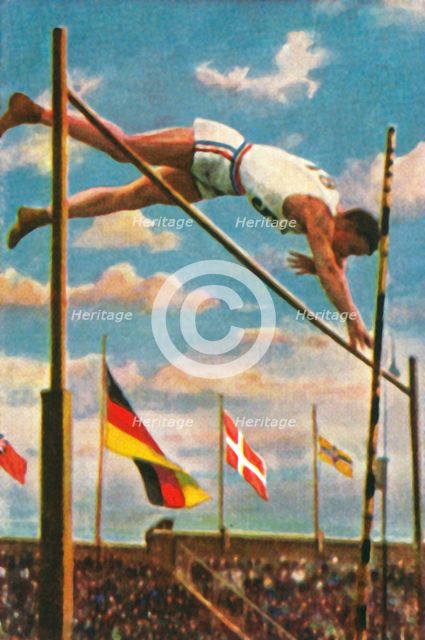 American pole-vaulter Sabin Carr, 1928. Creator: Unknown.