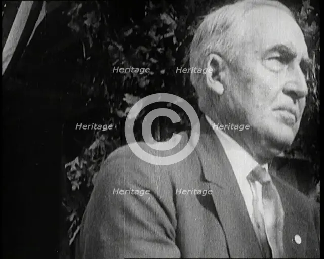 American President Warren Harding Making a Speech, 1922. Creator: British Pathe Ltd.