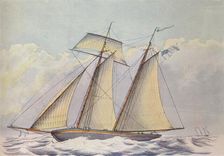 American Topsail Schooner 1825. Artist: John Rogers