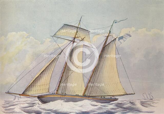 'American Topsail Schooner', 1825. Artist: John Rogers.