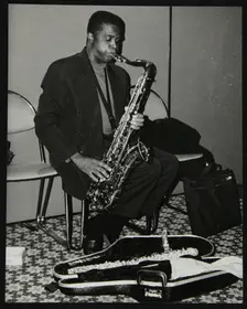 American tenor saxophonist Rickey Woodard at The Fairway, Welwyn Garden City, Hertfordshire, 1996. Creator: Denis Williams