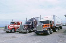 American Trucks at Truckstop in USA