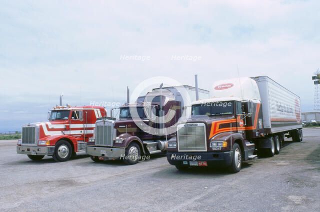 American Trucks at Truckstop in USA. Artist: Unknown.