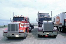 American Trucks at Truckstop in USA