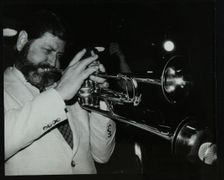 American trumpeter Bobby Shew performing at The Bell, Codicote, Hertfordshire, 19 May 1985. Creator: Denis Williams