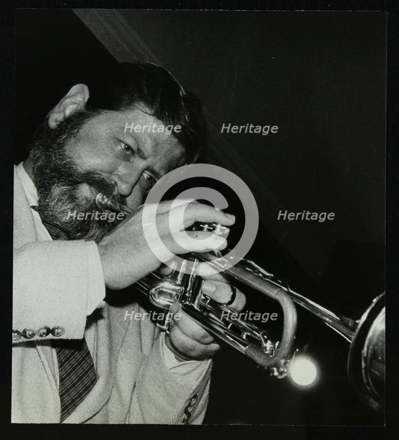 American trumpeter Bobby Shew playing at The Bell, Codicote, Hertfordshire, 19 May 1985. Creator: Denis Williams.