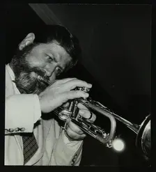American trumpeter Bobby Shew playing at The Bell, Codicote, Hertfordshire, 19 May 1985. Creator: Denis Williams