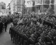 American Troops Marching Through London, 1942. Creator: British Pathe Ltd