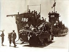 American troops disembark, Invasion of Sicily, July 1943