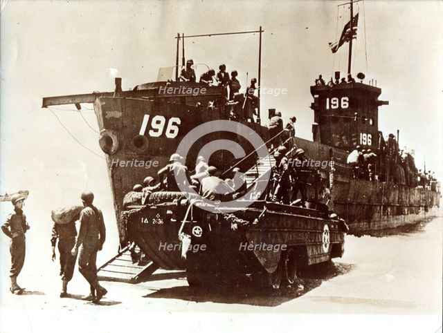 American troops disembark, Invasion of Sicily, July 1943. Creator: Unknown.