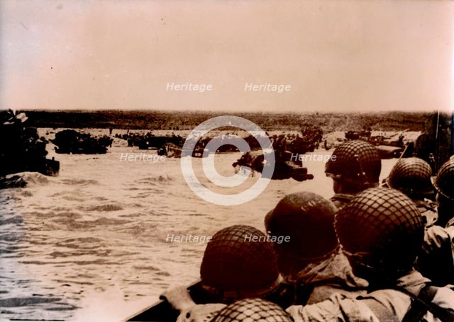 American troops disembark, Normandy, 1944. Creator: Unknown.