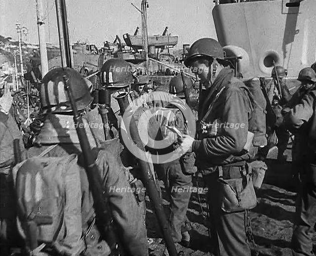 American Troops Gathering in Naples Port, 1943-1944. Creator: British Pathe Ltd.