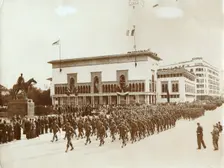 American troops parading in Casablanca, Morocco, World War II, December 1942. Creator: Unknown