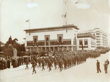 American troops parading in Casablanca, Morocco, World War II, December 1942. Creator: Unknown