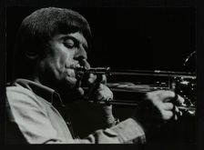 American trombonist Bill Watrous playing at the Forum Theatre, Hatfield, Hertfordshire, 1982. Artist: Denis Williams