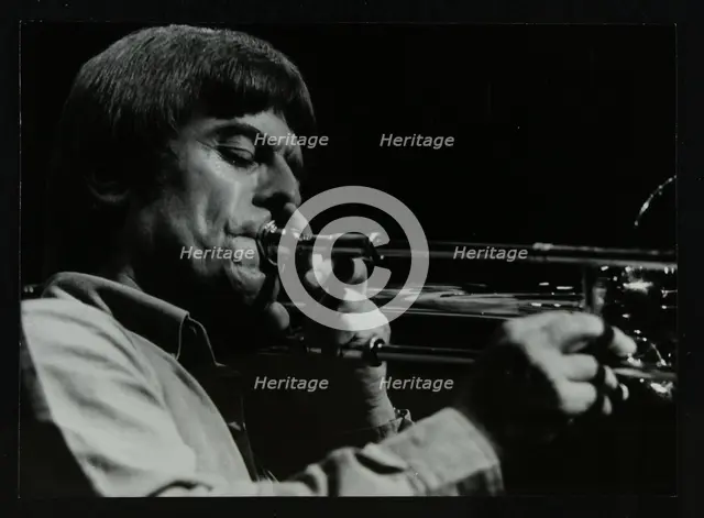 American trombonist Bill Watrous playing at the Forum Theatre, Hatfield, Hertfordshire, 1982. Creator: Denis Williams.
