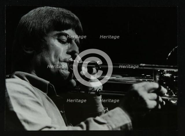 American trombonist Bill Watrous playing at the Forum Theatre, Hatfield, Hertfordshire, 1982. Artist: Denis Williams