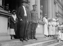 American University Training Camp - Secretary Baker And General T.H. Bliss Greeting Students, 1917. Creator: Harris & Ewing