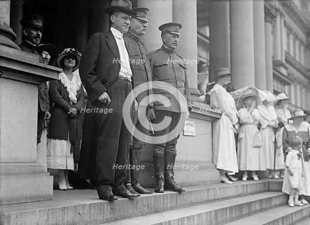American University Training Camp - Secretary Baker And General T.H. Bliss Greeting Students, 1917. Creator: Harris & Ewing.