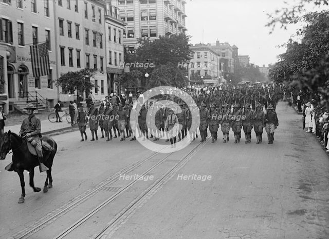 American University Training Camp - Unit From Training Camp Marching Through City, 1917. Creator: Harris & Ewing.