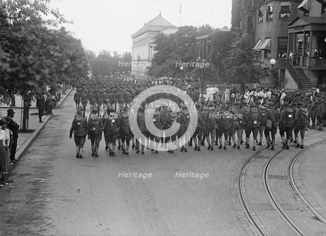 American University Training Camp - Unit From Training Camp Marching Through City, 1917. Creator: Harris & Ewing.