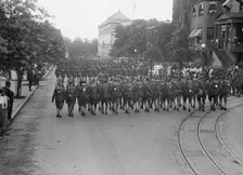 American University Training Camp - Unit From Training Camp Marching Through City, 1917. Creator: Harris & Ewing
