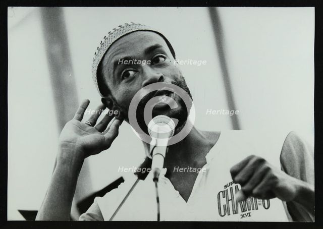 American vocalist Bobby McFerrin at the Bracknell Jazz Festival, 1983. Creator: Denis Williams.