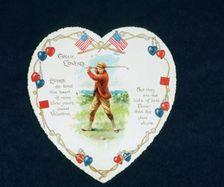American Valentine card with a golfing theme, 1910. Creator: Unknown