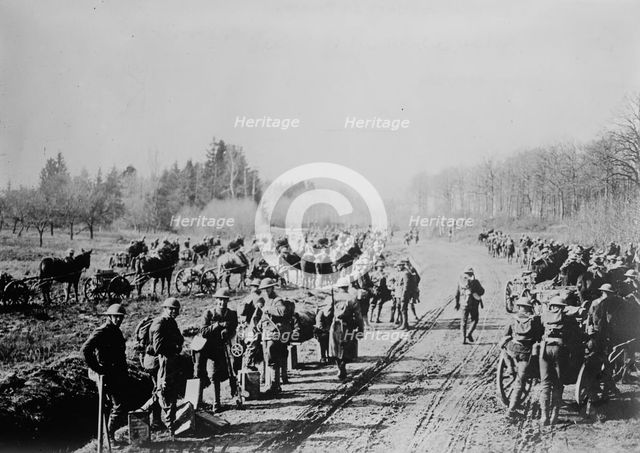 Americans going to front, Feb 1918. Creator: Bain News Service.