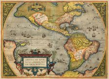 Americae Sive Novi Orbis Nova Descripto. From Theatrum Orbis Terrarum, 1572. Creator: Ortelius, Abraham (1527-1598)