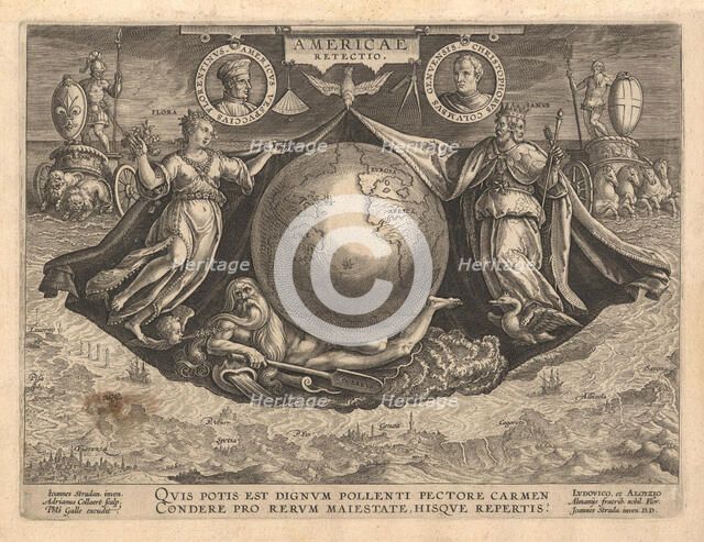 Americae Retectio (Cover), 1591. Artist: Galle, Philipp (1537-1612)
