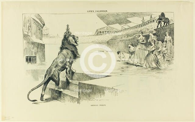 America's Tribute, from Life, 1891. Creator: Charles Dana Gibson.