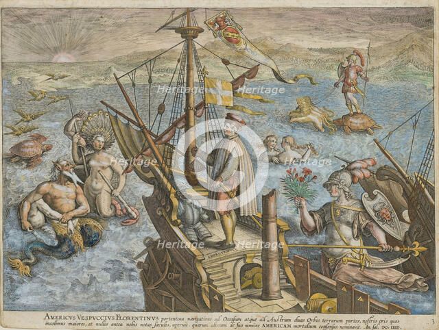 Amerigo Vespucci (Americae Retectio), 1591. Creator: Stradanus (Straet, van der), Johannes (1523-1605).