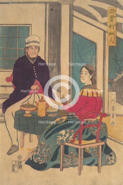 Amerikajin, 1862. Creator: Yoshikazu.