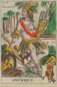 Amerique from Playing Cards (for Quartets) Costumes des Peuples Étrangers 1700-1799. Creator: Anon