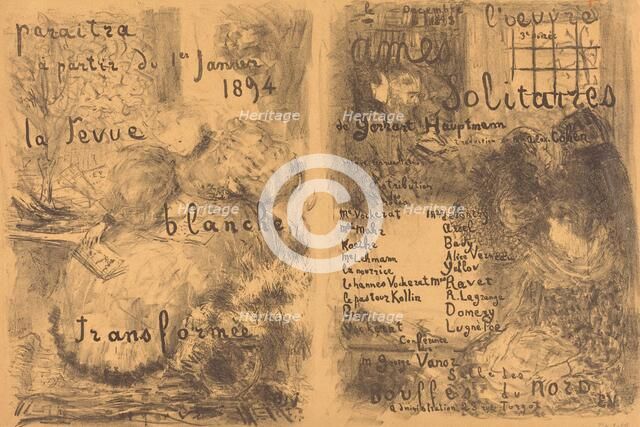 Ames solitaires, 1893. Creator: Edouard Vuillard.