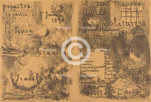 Ames solitaires, 1893. Creator: Edouard Vuillard.