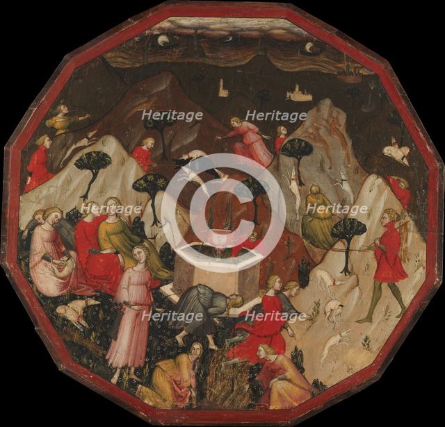 Ameto's Discovery of the Nymphs, ca. 1410. Creator: Master of 1416 (Italian, Florentine, early 15th century).