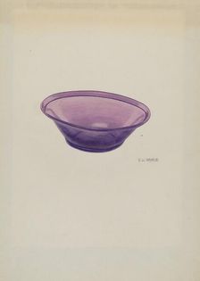 Amethyst Glass Bowl, c. 1940. Creator: V. L. Vance