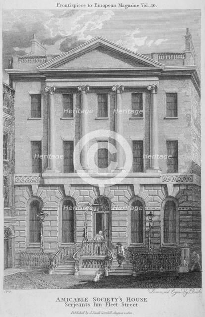Amicable Society for a Perpetual Assurance Office, Serjeants' Inn, Fleet Street, London, 1801.       Artist: Samuel Rawle
